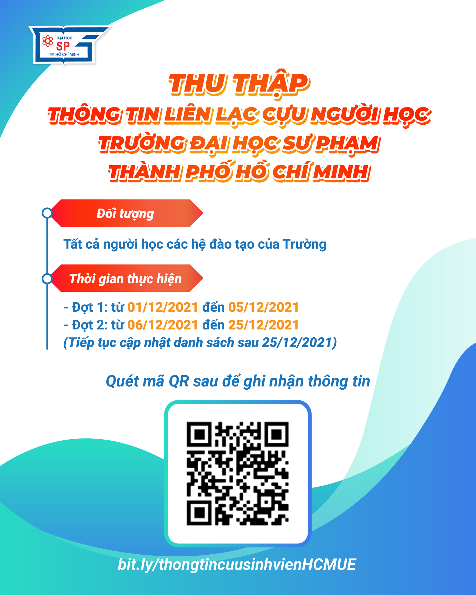 Thu thập thông tin liên lạc cựu người học Trường Đại học Sư phạm Thành phố Hồ Chí Minh